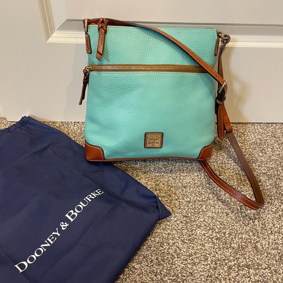 Dooney & Bourke Handbags - Dooney & Bourke Teal Crossbody Pebble leather purse